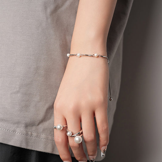 Elegant Adjustable Pearl Bracelet