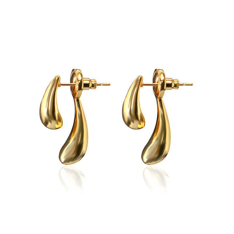 Gold Plated Abstract Drop Earrings