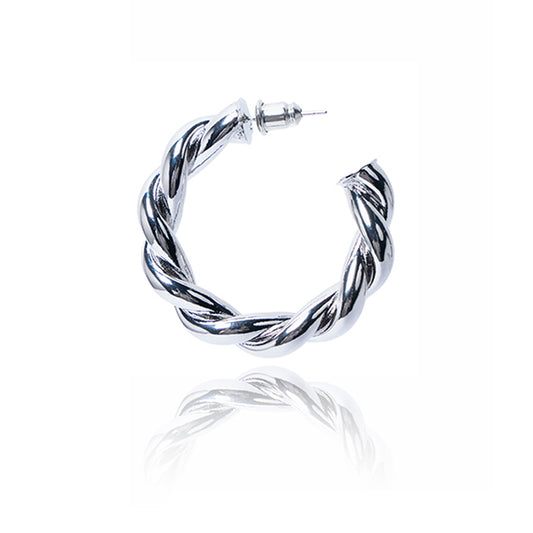 Trendy Chunky Braided Design Twisted Hoop Earrings