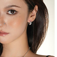 Sparkling Zircon Huggie Hoop Earrings
