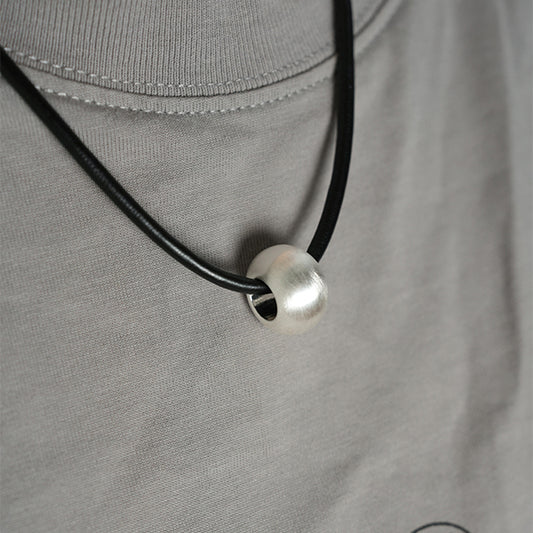 Minimalist Matte Bead Leather Necklace