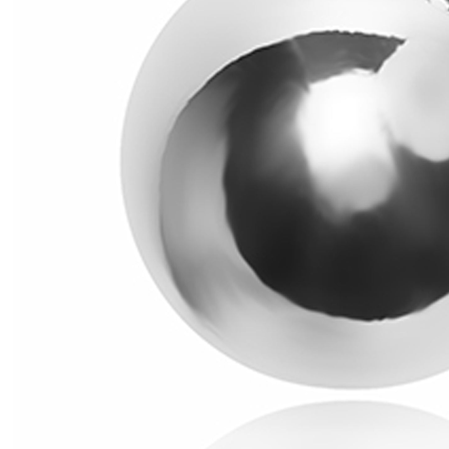 Modern Silver Double Ball Stud Earrings