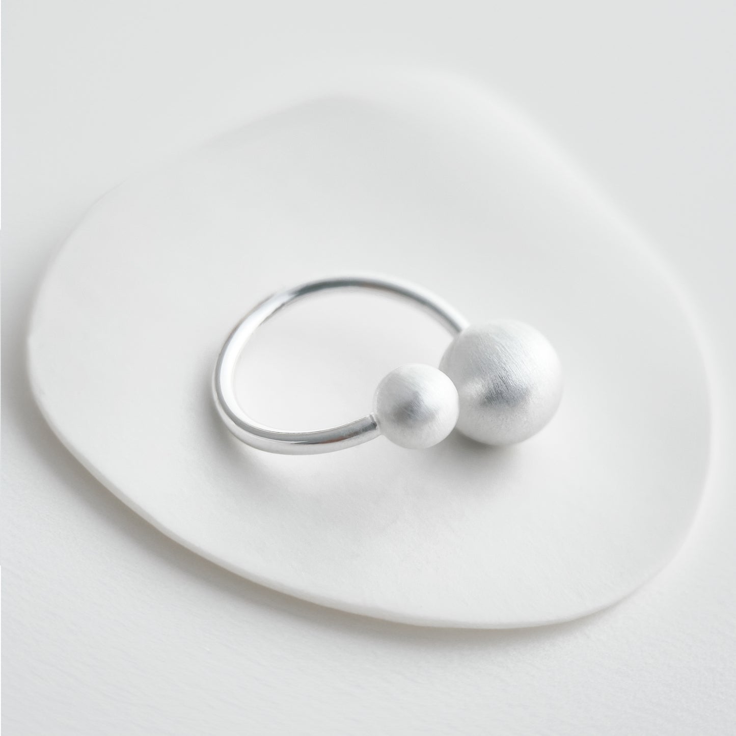 Dream Pearl Adjustable Open Ring with Irregular Alloy Beads