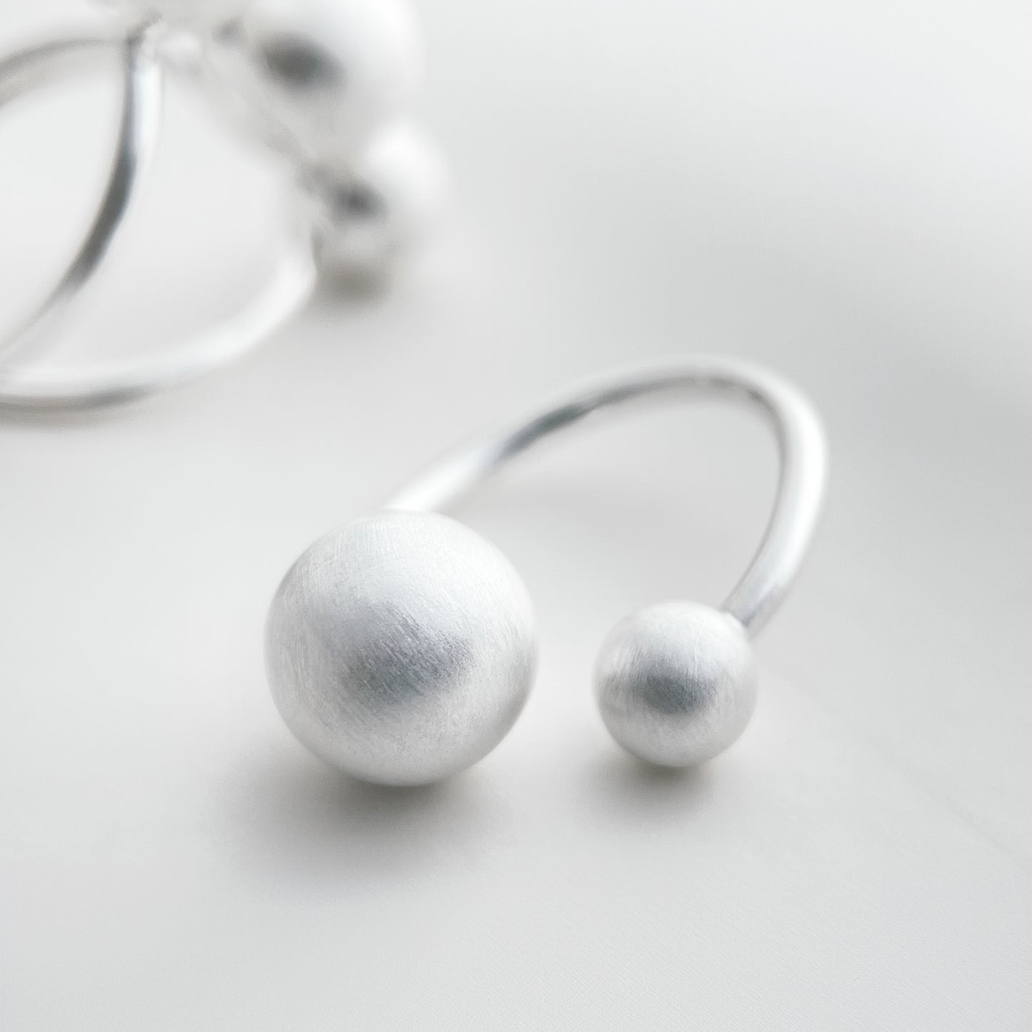 Dream Pearl Adjustable Open Ring with Irregular Alloy Beads