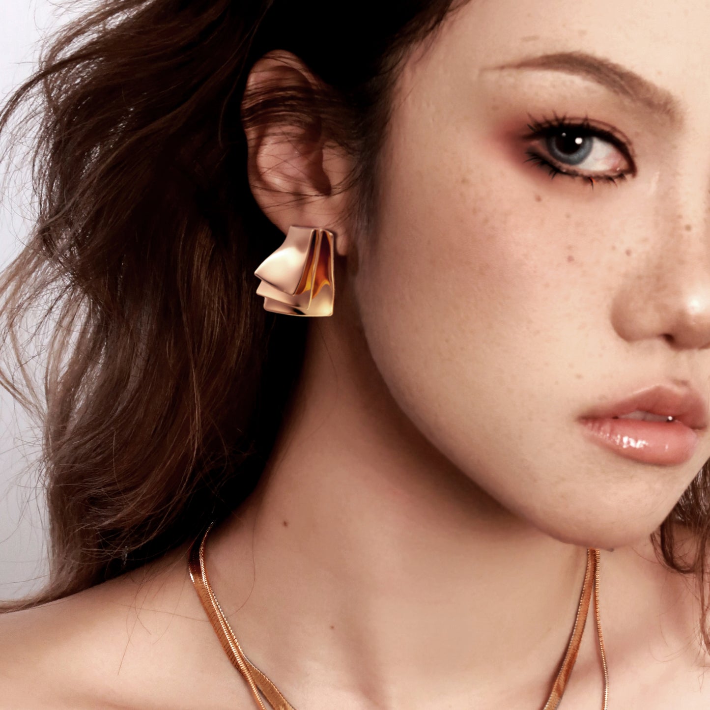 Geometric Sculptural Stud Earrings