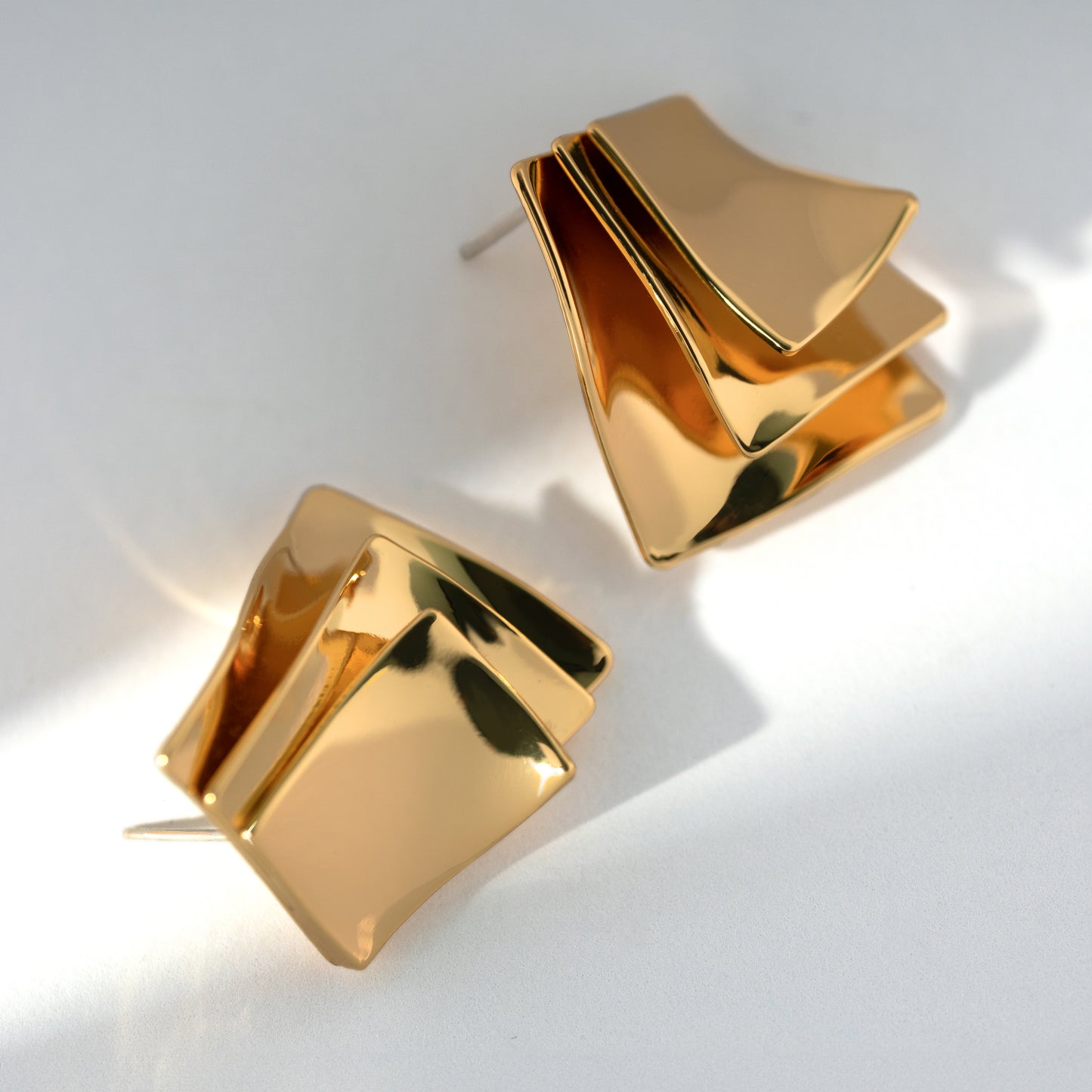 Geometric Sculptural Stud Earrings