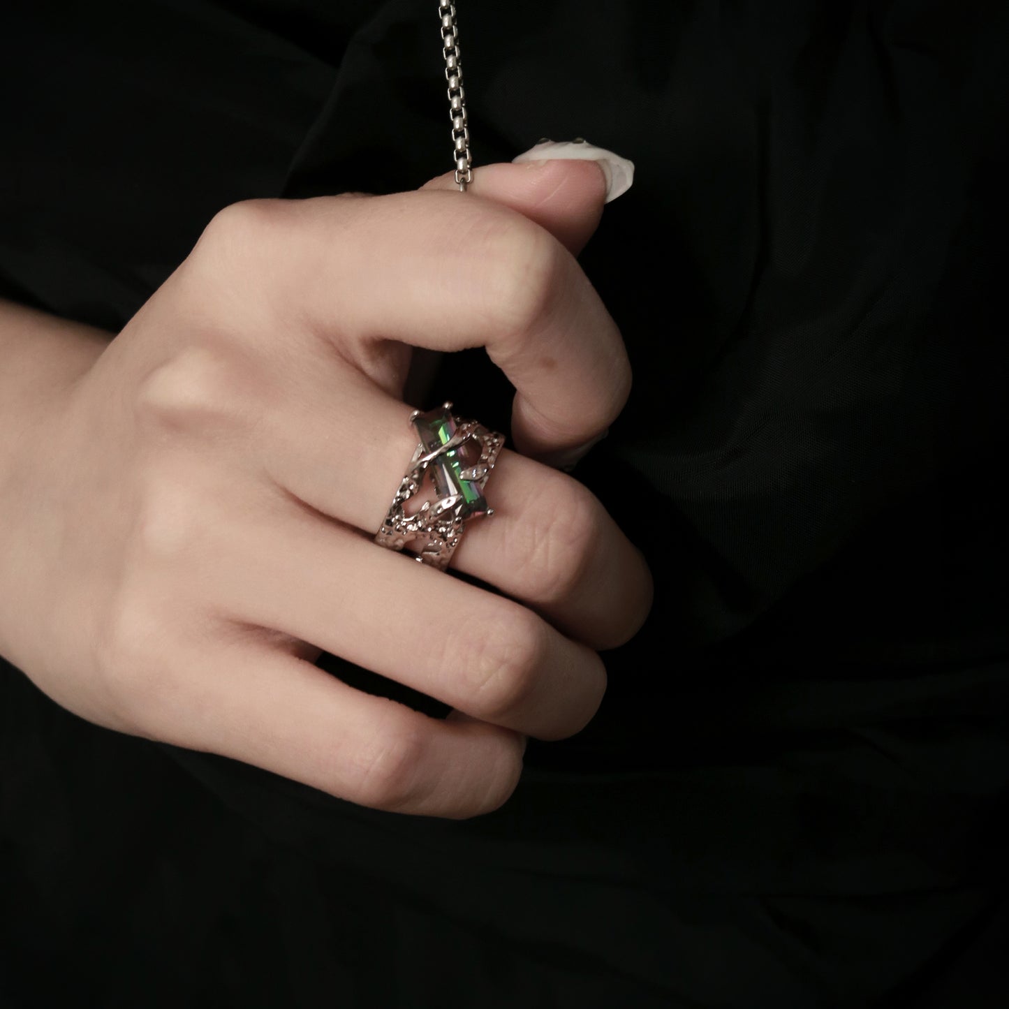 Gothic Snake Wrap Statement Ring