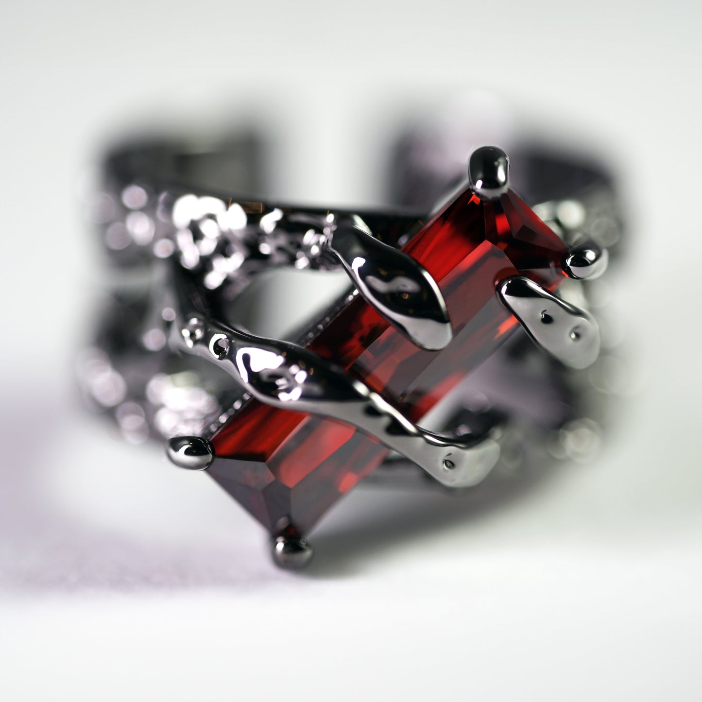 Gothic Snake Wrap Statement Ring