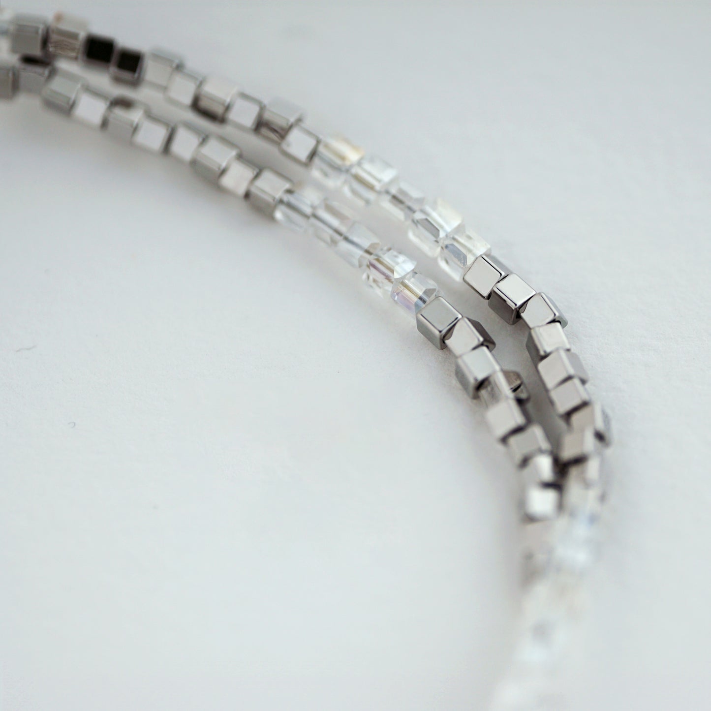 Minimalist Delicate Cube Zircon Bead Necklace