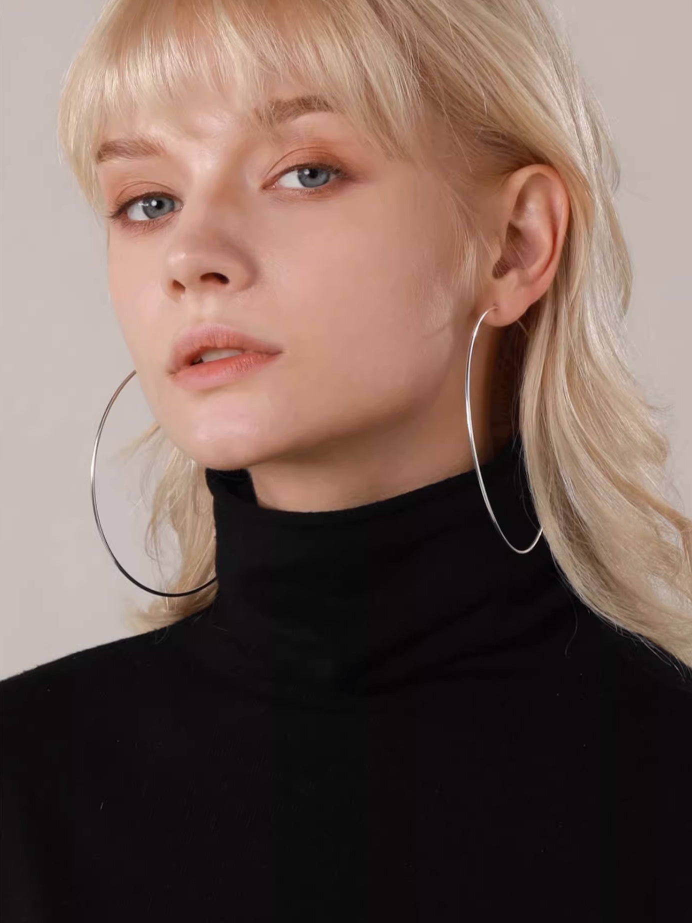 Oversized S925 Sterling Silver Large Hoop Earrings