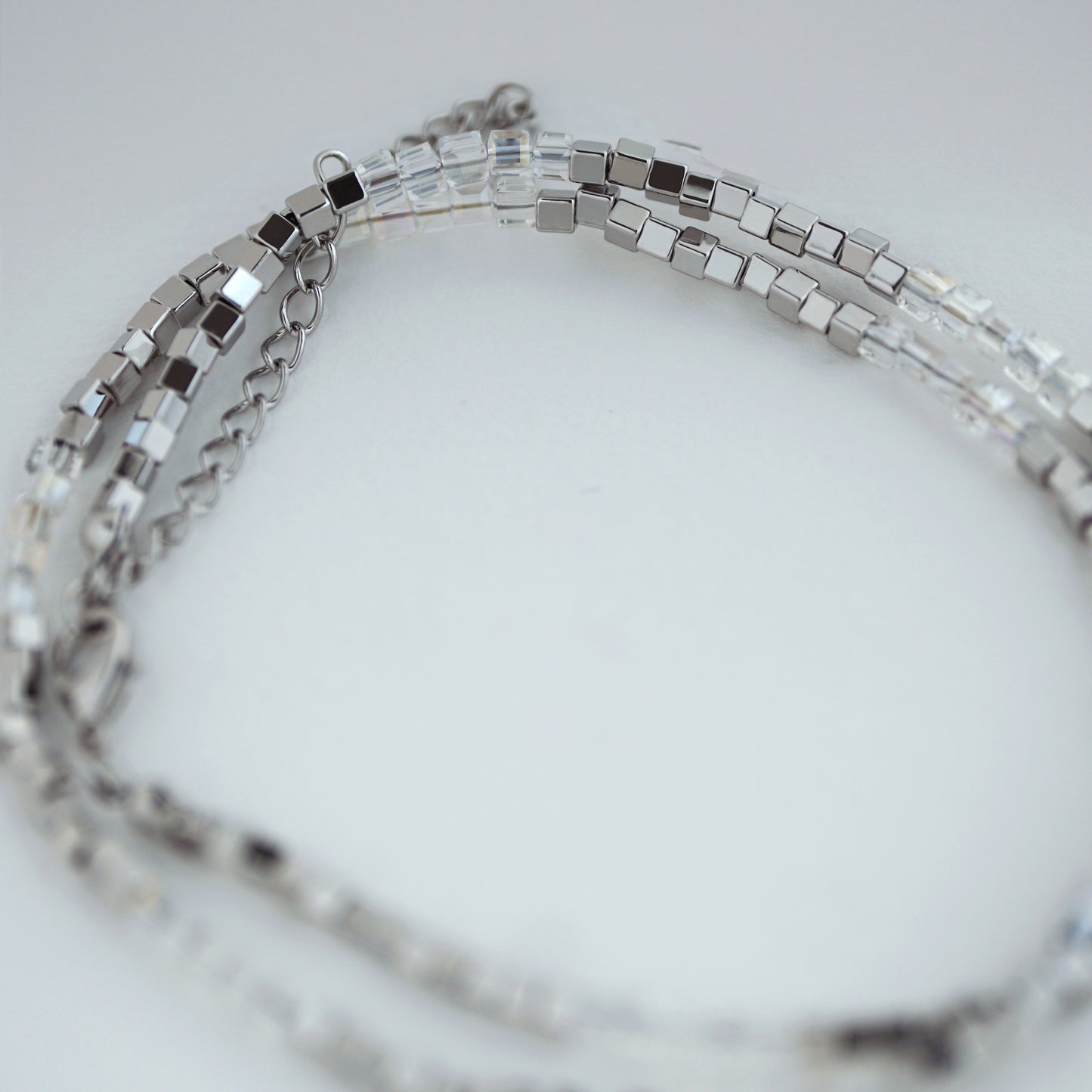 Minimalist Delicate Cube Zircon Bead Necklace