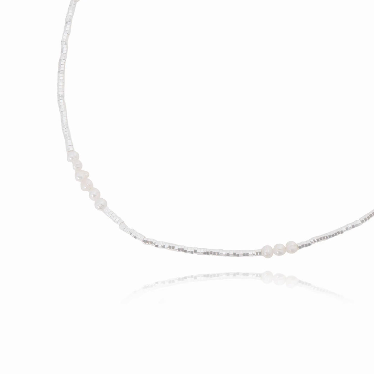 Minimalist Pearl & Black Onyx Bead Necklace