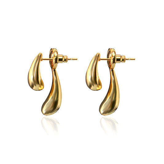 Gold Plated Abstract Drop Earrings