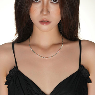 Minimalist Pearl & Black Onyx Bead Necklace