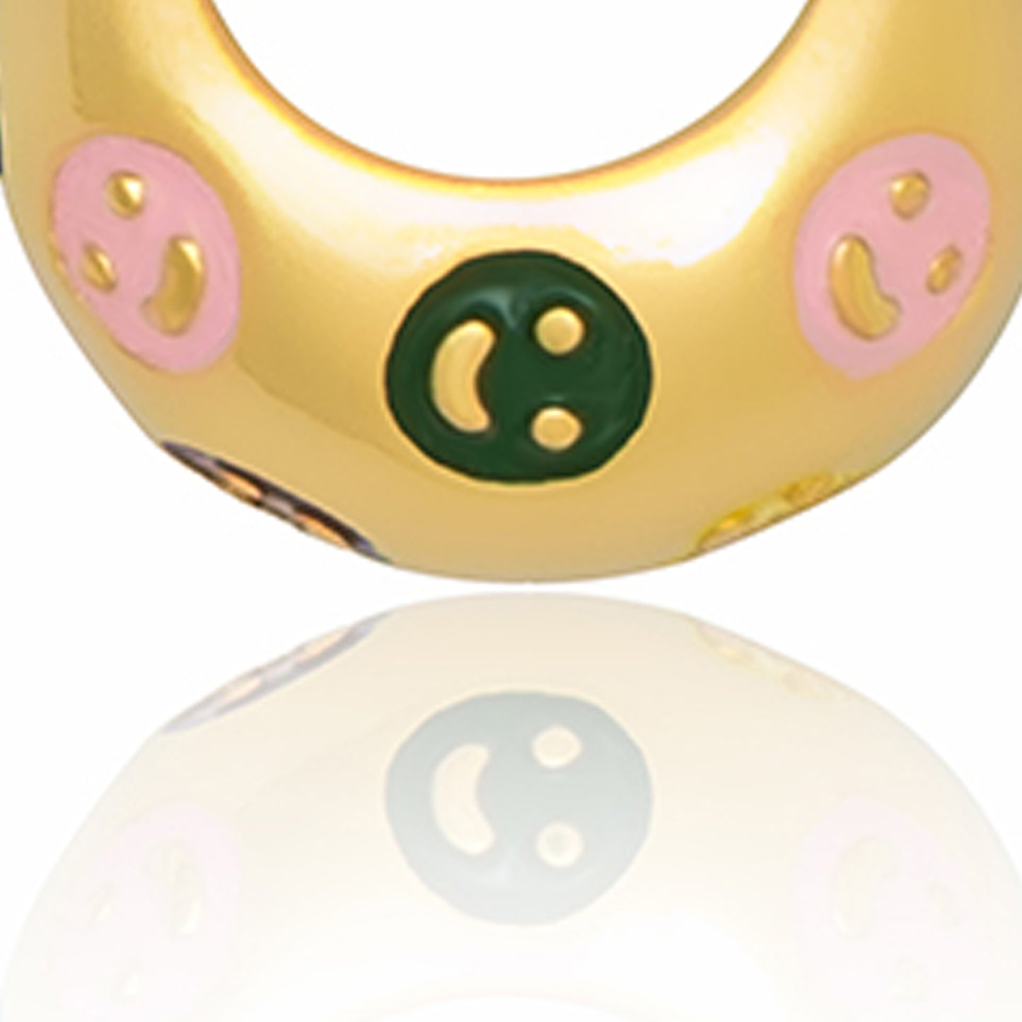 Colorful Smiley Alloy Hoop Earrings