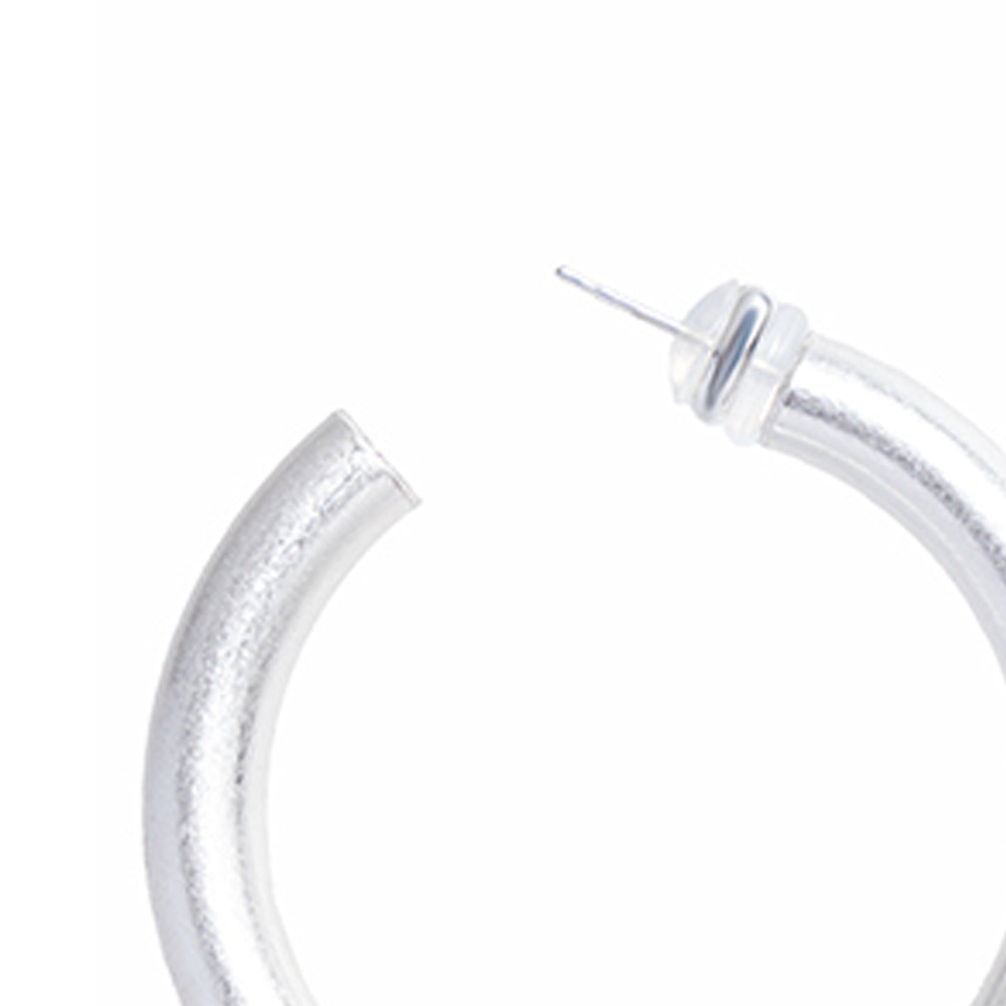 Matte Silver Hoop Earrings