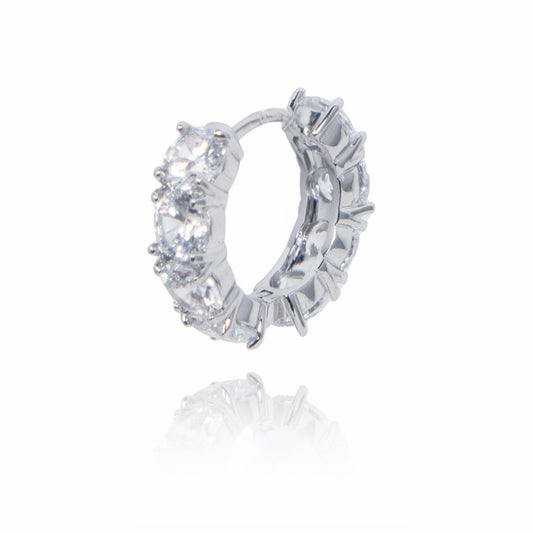 Sparkling Zircon Huggie Hoop Earrings