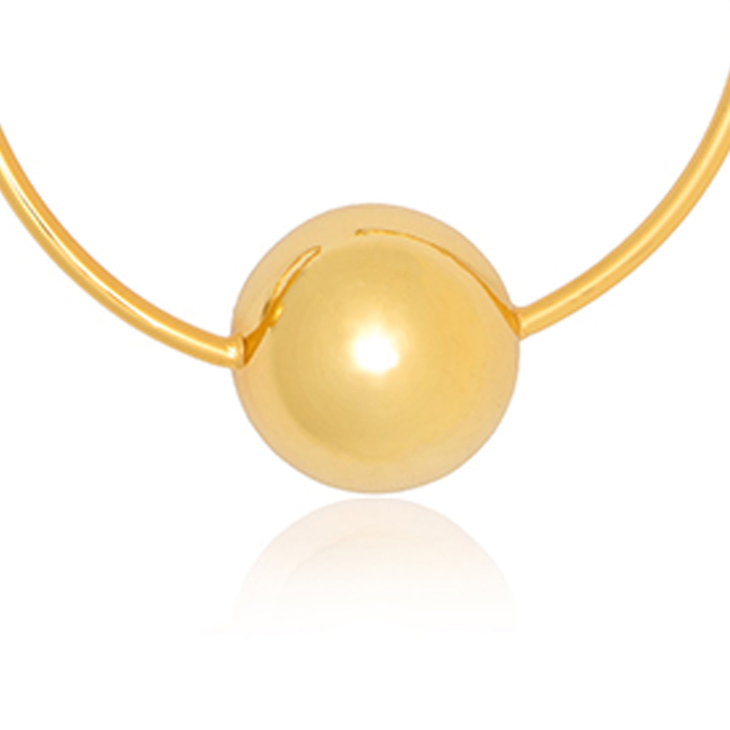 Minimalist Gold Hoop Earrings with Bold Sphere