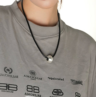 Minimalist Matte Bead Leather Necklace