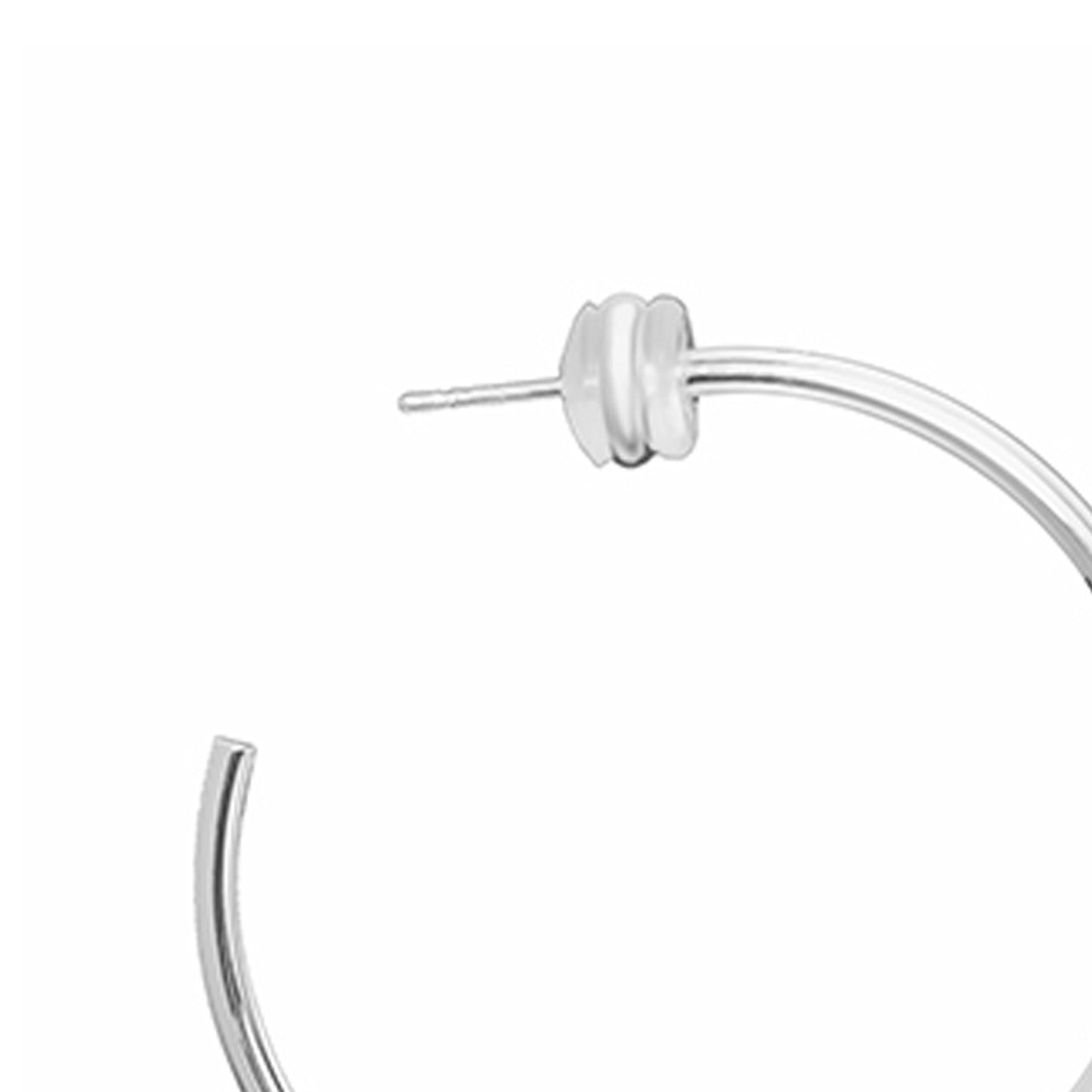 Minimalist Silver Hoop Earrings with Statement Bead