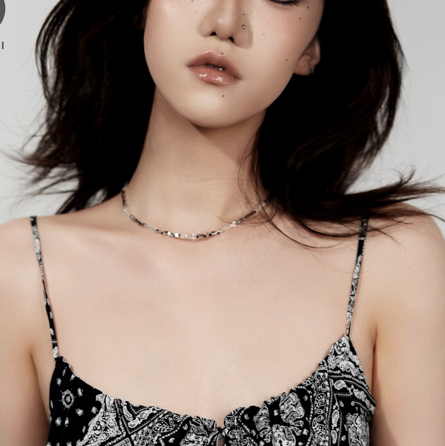 Minimalist Delicate Cube Zircon Bead Necklace