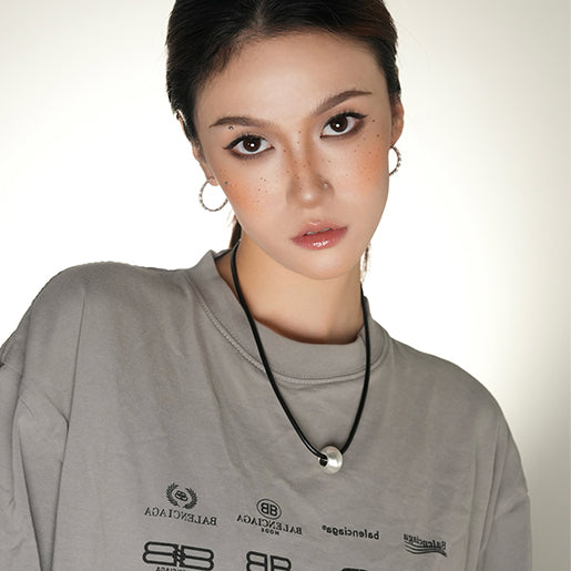 Minimalist Matte Bead Leather Necklace