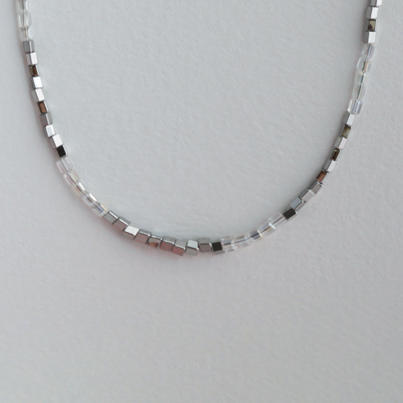 Minimalist Delicate Cube Zircon Bead Necklace