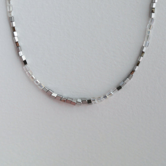 Minimalist Delicate Cube Zircon Bead Necklace