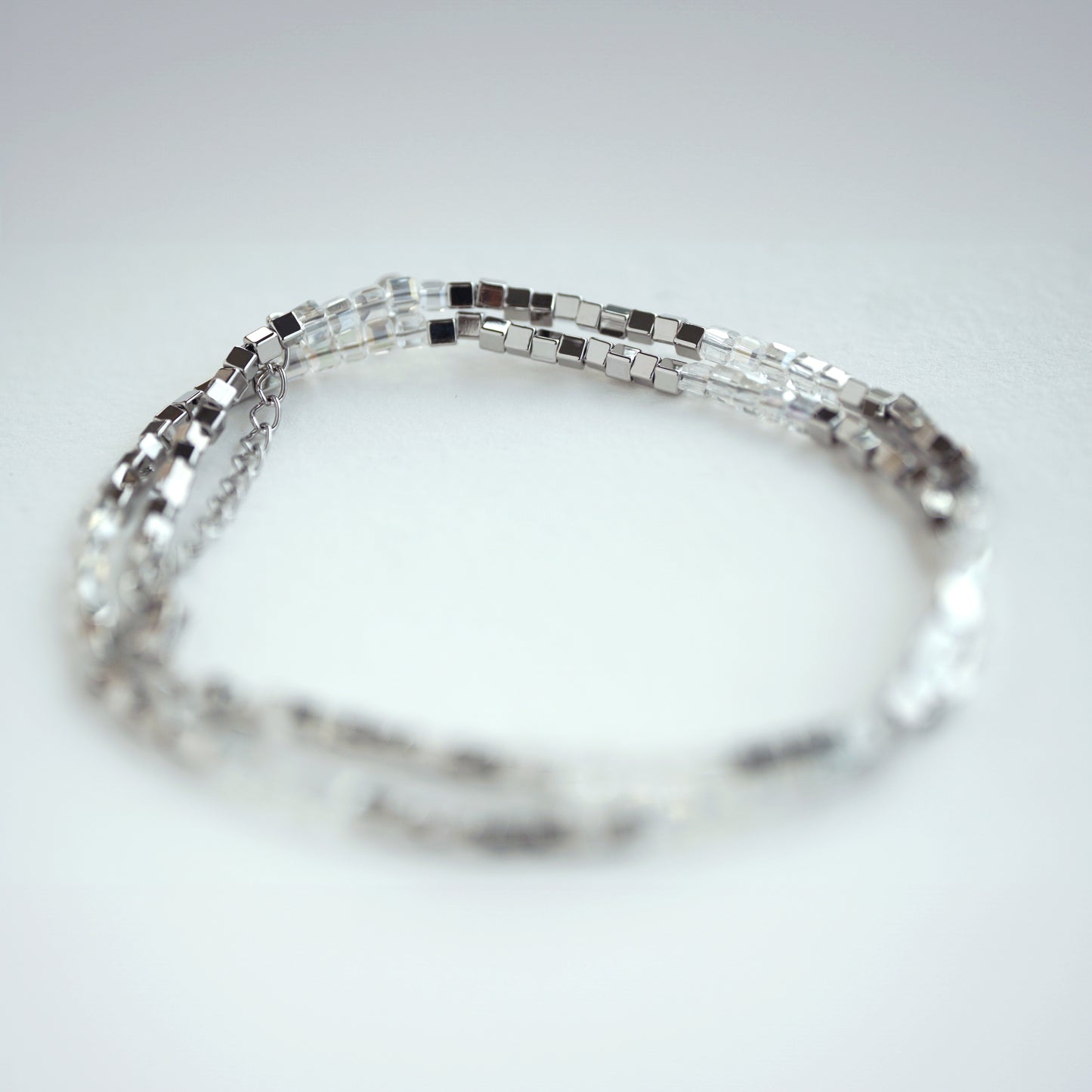 Minimalist Delicate Cube Zircon Bead Necklace