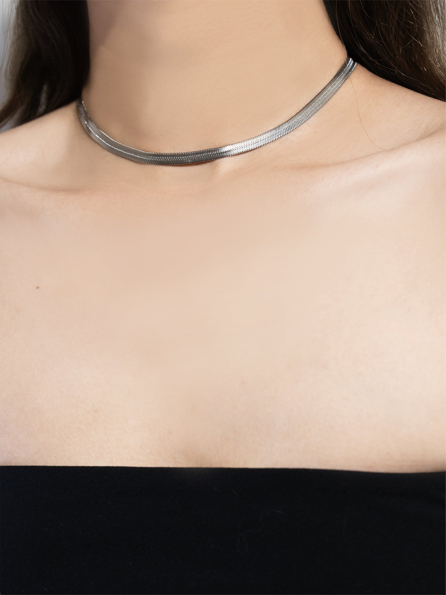 Minimalist Snake Chain Choker Necklace