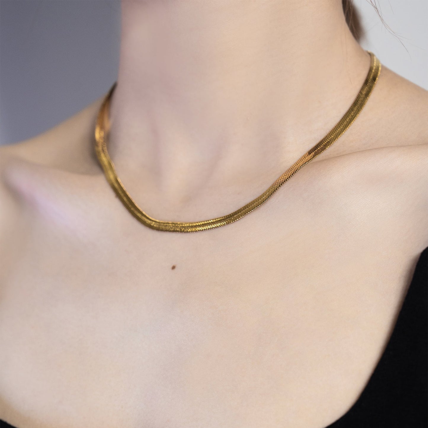 Minimalist Snake Chain Choker Necklace