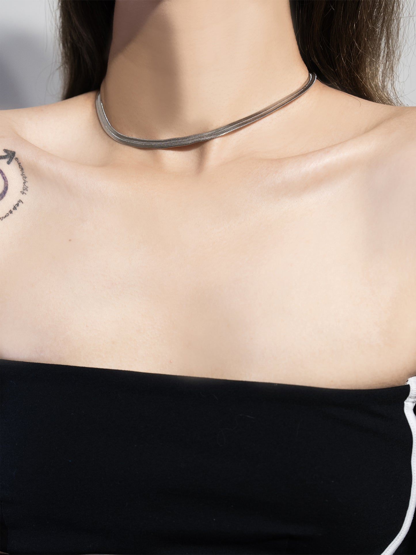 Minimalist Snake Chain Choker Necklace