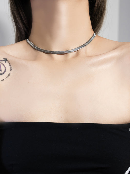 Minimalist Snake Chain Choker Necklace