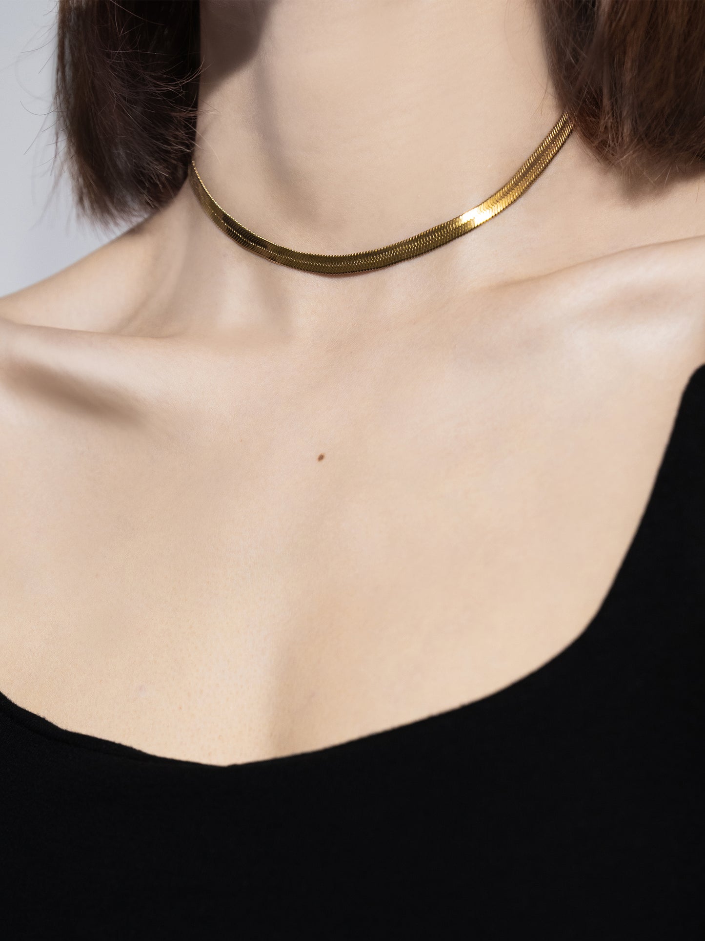 Minimalist Snake Chain Choker Necklace