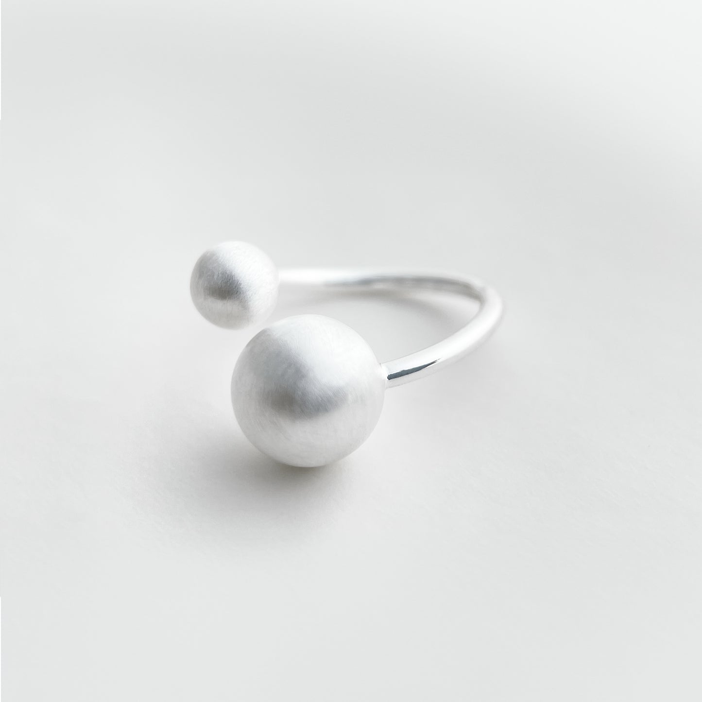 Dream Pearl Adjustable Open Ring with Irregular Alloy Beads