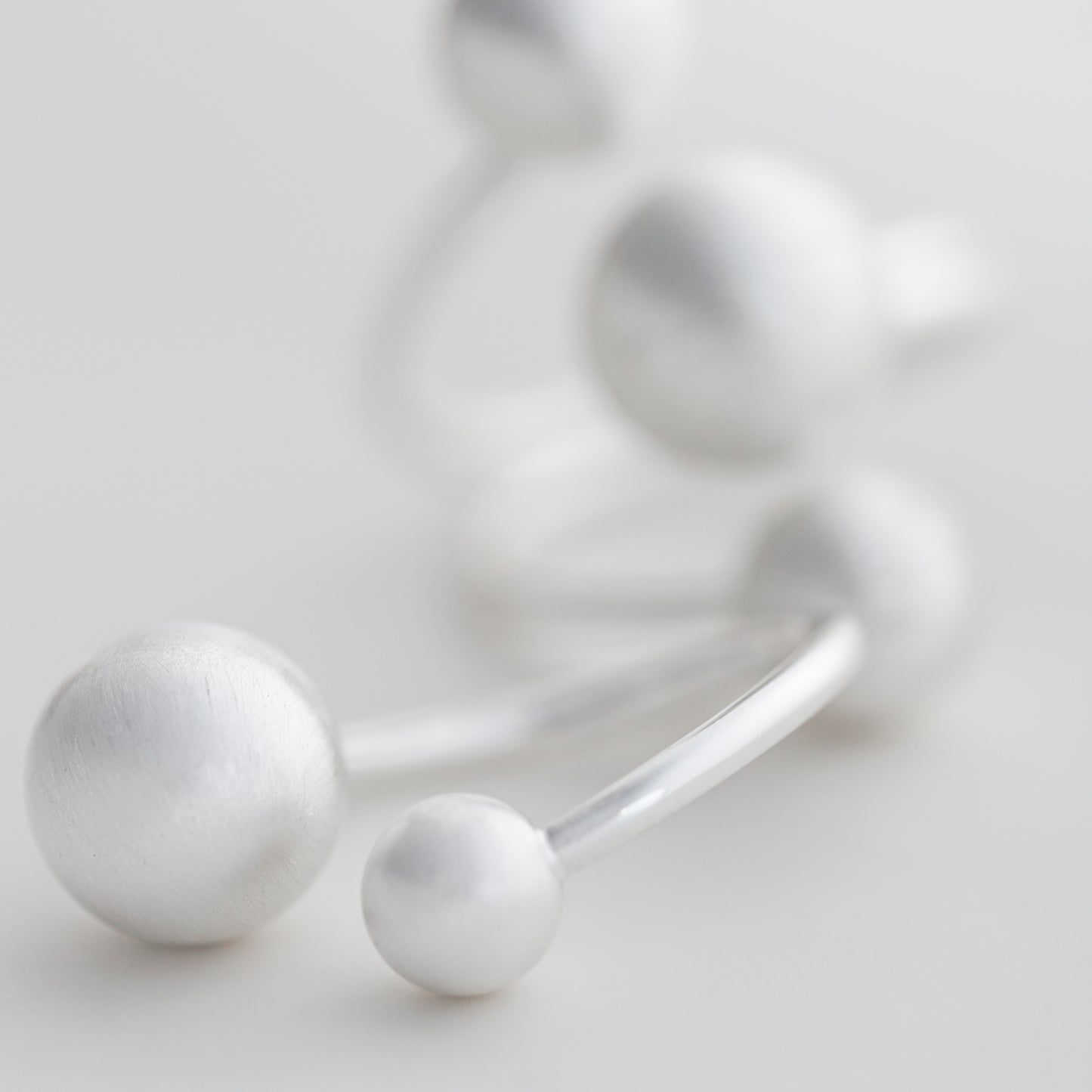 Dream Pearl Adjustable Open Ring with Irregular Alloy Beads
