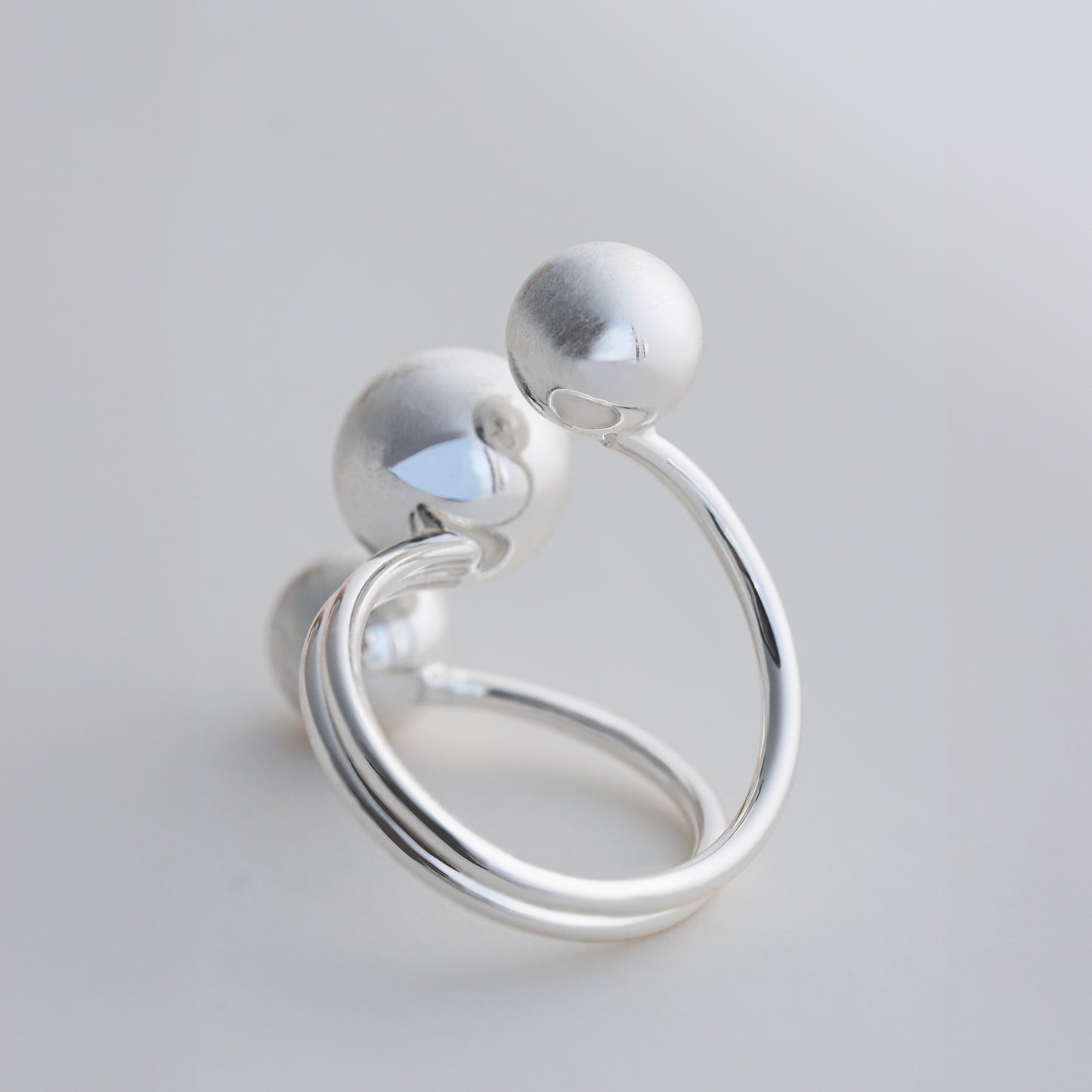 Dream Pearl Adjustable Open Ring with Irregular Alloy Beads