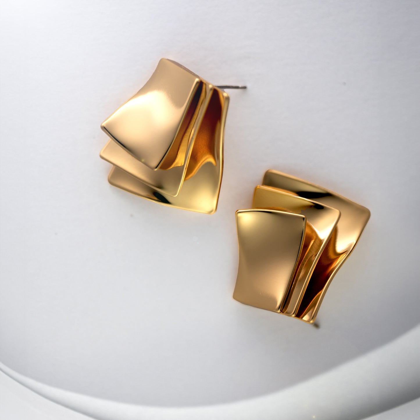 Geometric Sculptural Stud Earrings