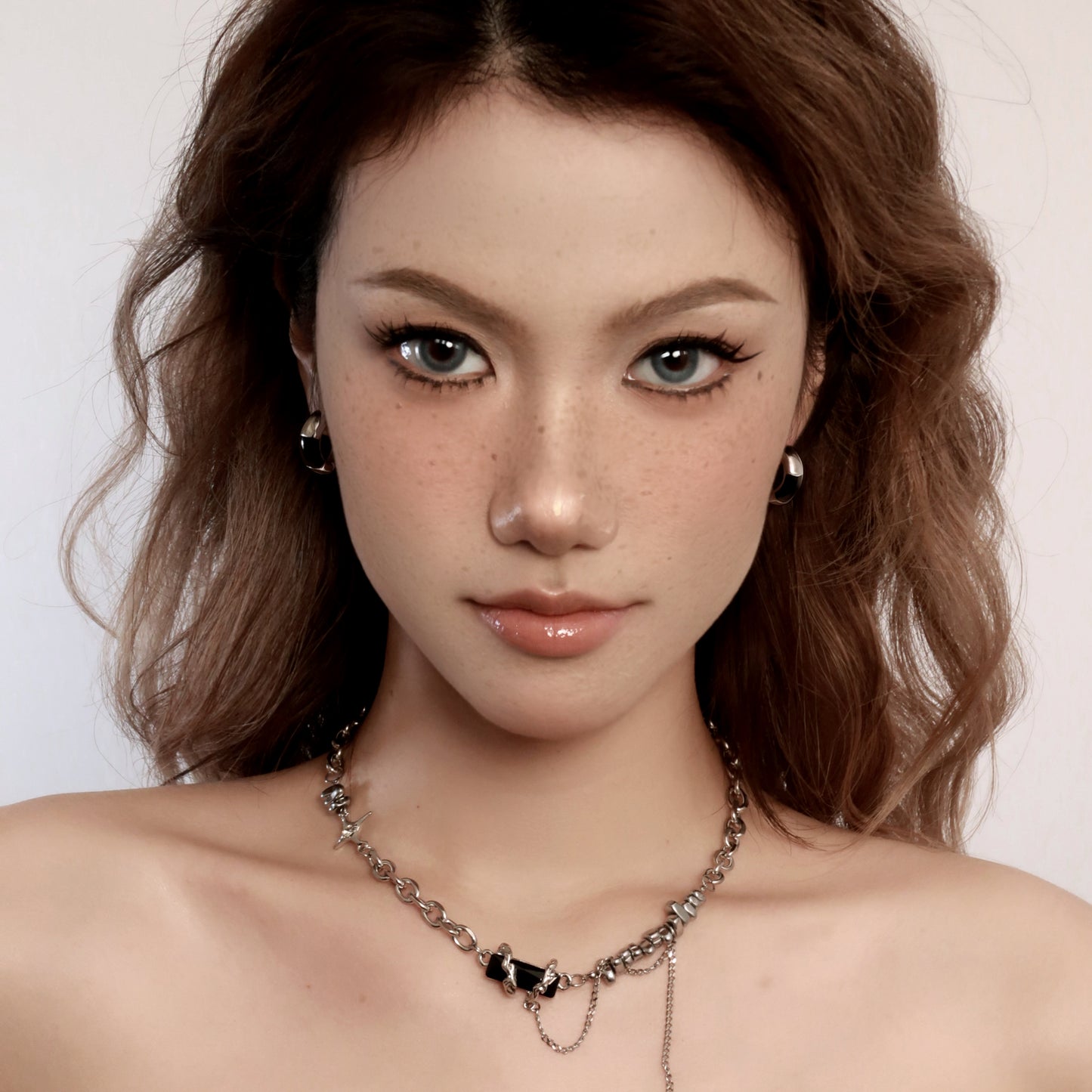 Modern Black & Silver Plated Hoop Earrings