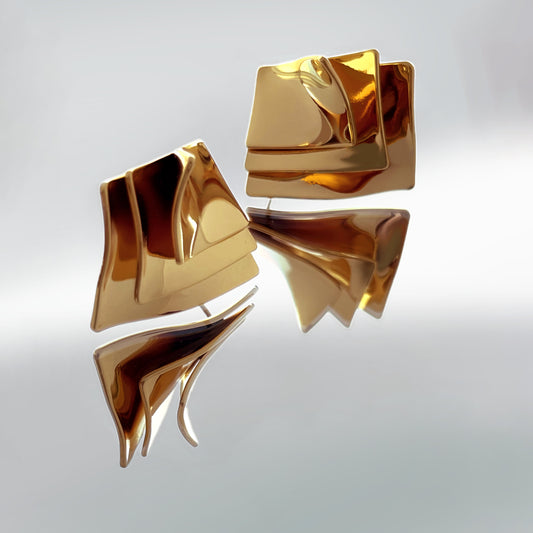 Geometric Sculptural Stud Earrings